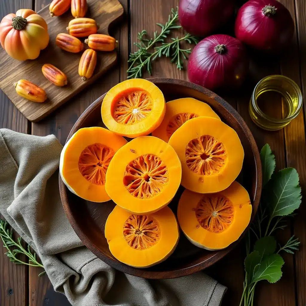 Top view of Hearty Autumn Harvest Bowl with vibrant ingredients